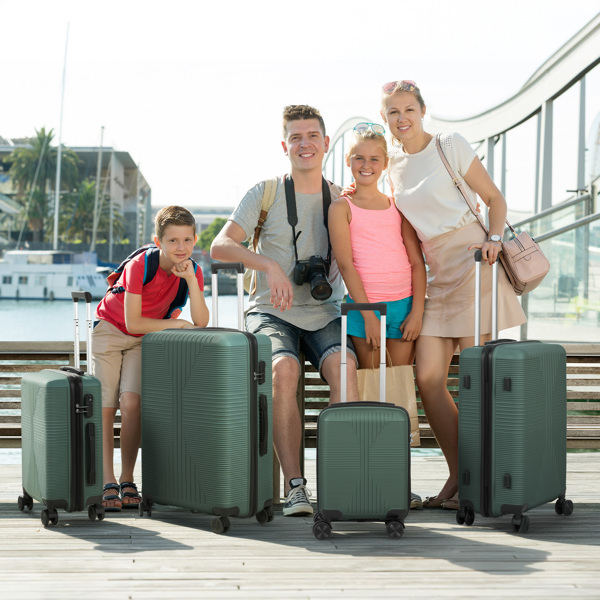 非TSA海关锁四合一 PP拉杆箱 16in 20in 24in 28in PP 墨绿色-15