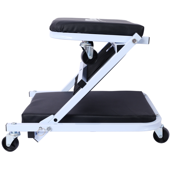 机械维修工作台，车库礼物，36英寸Z型工作台座椅，二合一机械维修礼物，承重300磅，低矮型工作台，带6个轮子，适合车库/车间，父亲节工具礼物，黑色-1