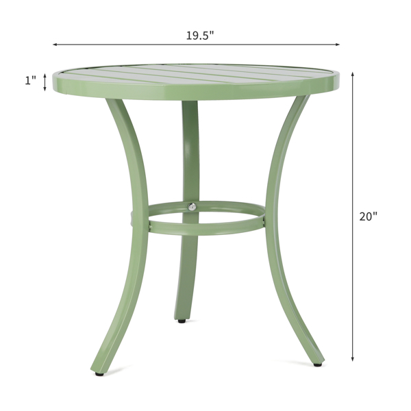 50.5*50.5*51cm 圆桌  浅绿色 三脚 庭院铁边桌-7