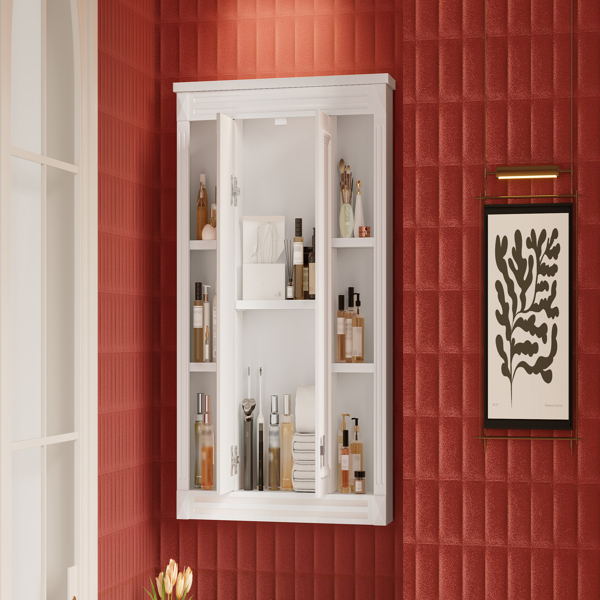 36英寸 x 28英寸药柜，壁挂式浴室储物柜，带1个可调节搁板，适用于浴室的壁挂式药柜，配备缓闭式铰链和推拉式柜门。-22