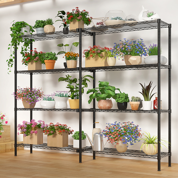  4层L型变换  可自由调节层间距 展示架 铁 125*35*180cm 喷粉黑 N001-25