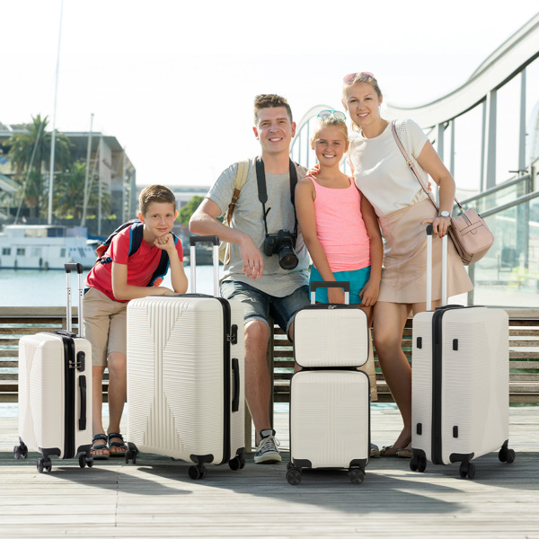 非TSA海关锁五合一 PP拉杆箱 12in 16in 20in 24in 28in PP 米白色-14