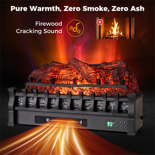 26英寸智能电壁炉原木套装-兼容Alexa/谷歌，5种火焰颜色和1500W加热器-2
