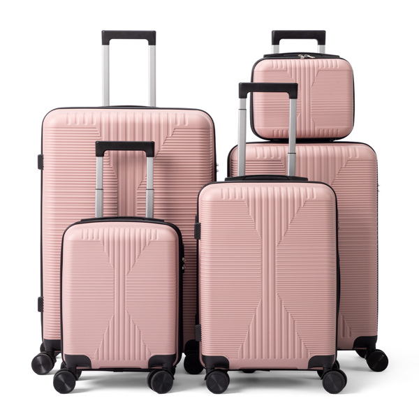 非TSA海关锁五合一 PP拉杆箱 12in 16in 20in 24in 28in PP 玫瑰色-15