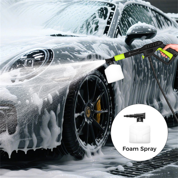 绿色2300 PSI电动高压清洗机，带4个快速连接喷嘴和肥皂瓶，1900W大功率清洗机，适用于车道露台-2