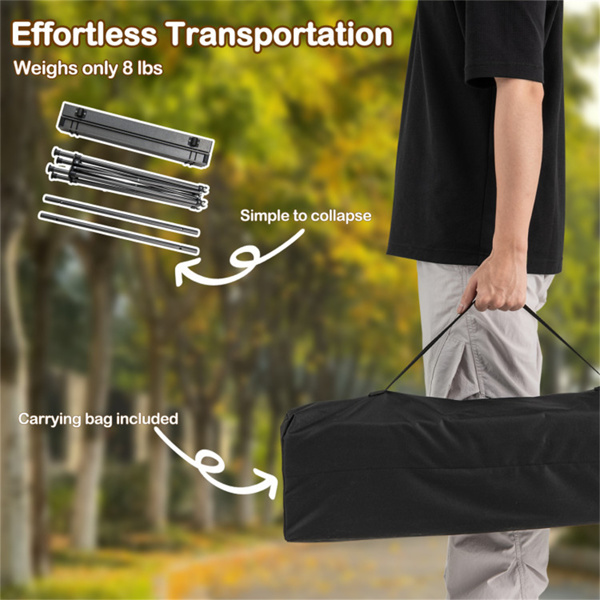 黑色28英寸可折叠铝顶露营桌，150磅容量便携式野餐桌，带手提包-5