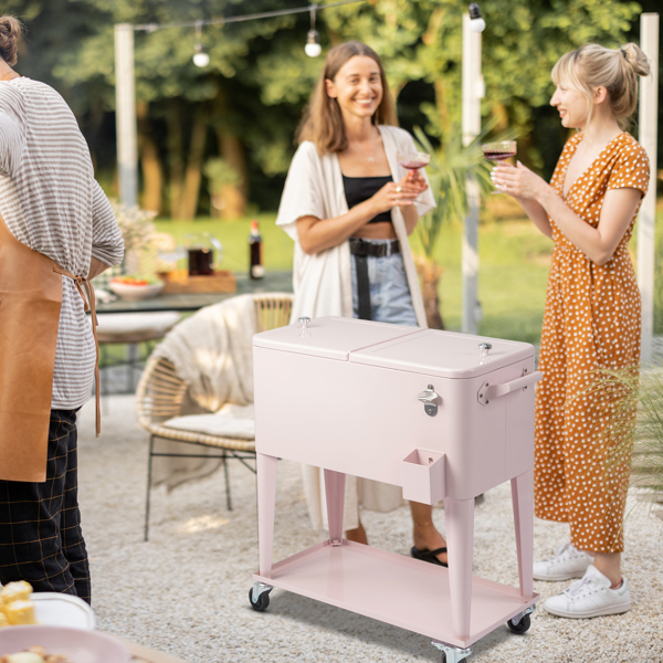 80qt 粉色 冷冻保温推车 87.5*39*91cm 长方形 塑料箱体 冷冻保温-11