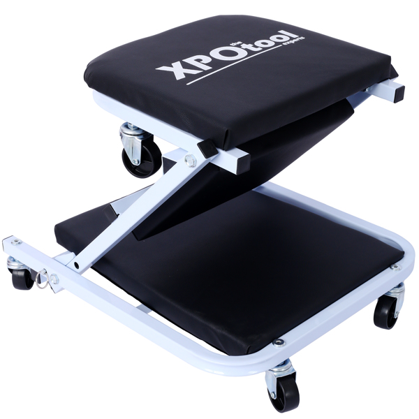 机械维修工作台，车库礼物，36英寸Z型工作台座椅，二合一机械维修礼物，承重300磅，低矮型工作台，带6个轮子，适合车库/车间，父亲节工具礼物，黑色-2