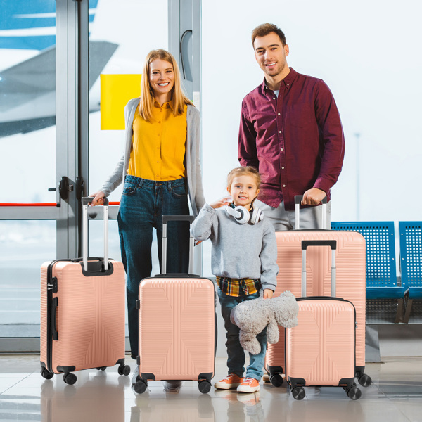 非TSA海关锁四合一 PP拉杆箱 16in 20in 24in 28in PP 粉色-14