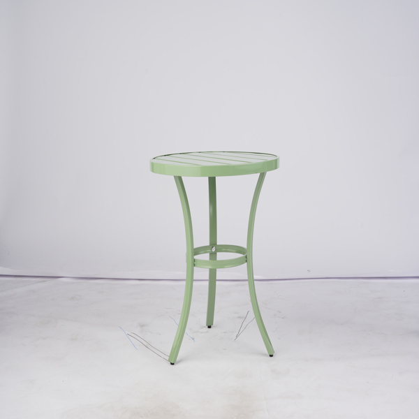50.5*50.5*51cm 圆桌  浅绿色 三脚 庭院铁边桌-8