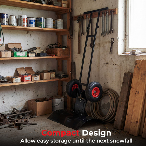 29英寸x 33英寸x 44英寸带轮子的铲雪机，6级手柄倾斜和7级叶片旋转推雪机，适用于车道-10