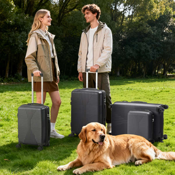 非TSA海关锁四合一 PP拉杆箱 16in 20in 24in 28in PP 深灰色-13