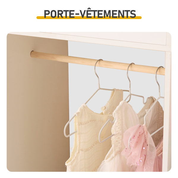 白色 密度板+刨花板 喷漆+贴面 3层架1挂衣杆 儿童衣柜 德国-3