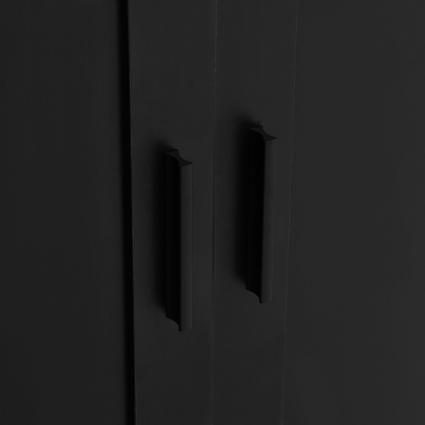 带两扇门的储物柜，适用于浴室、办公室，配有可调节搁板，采用中密度纤维板材质，黑色。--不支持self-pick up且不支持指定仓库发货-10