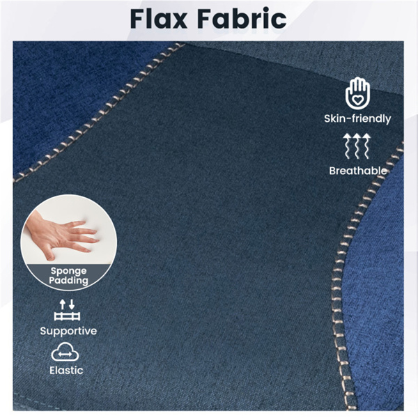 蓝色隔断办公椅，带2D可调节头枕，符合人体工程学的高靠背办公椅，容量330磅-9