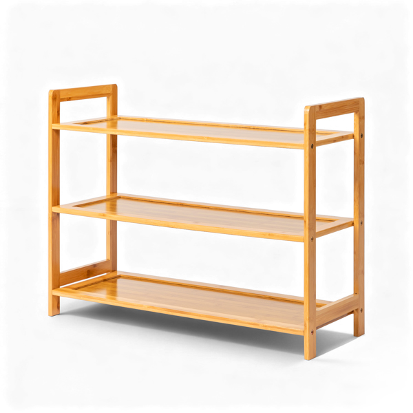 3层平板 竹制 68*25*51.5cm 鞋架 原木色-11