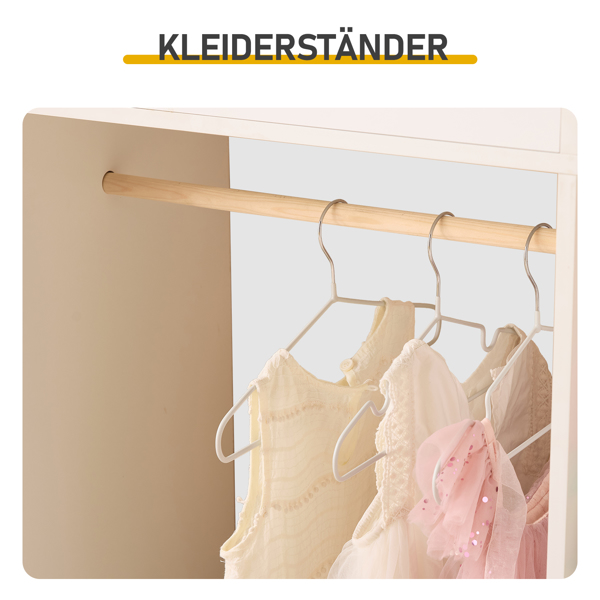 白色 密度板+刨花板 喷漆+贴面 3层架1挂衣杆 儿童衣柜 德国-10