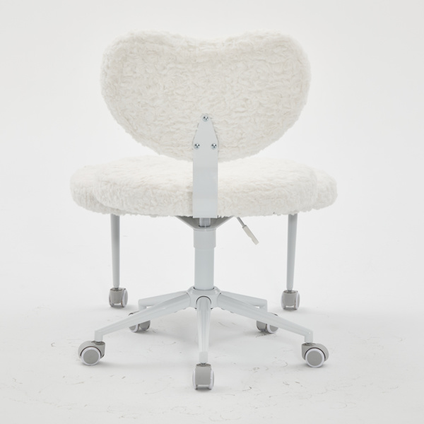 人造兔毛冥想椅加强版，带轮盘腿椅，ADHD椅，交叉式办公椅，带腰部支撑和可调节凳子，灵活设计，适合坐立不安的人，米色-24