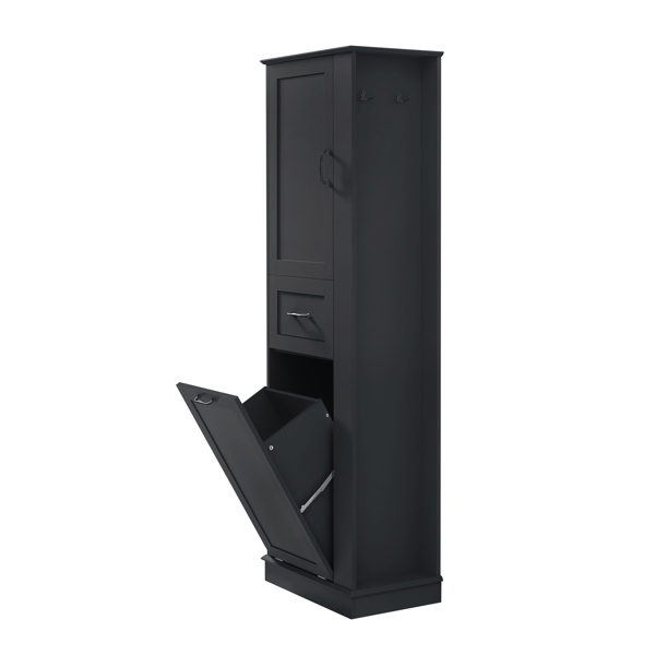 现代高款储物柜 – 翻盖式隔层，可调节搁板，承重80磅，缓闭式铰链，铝合金把手，是浴室和家居收纳的理想之选。-21