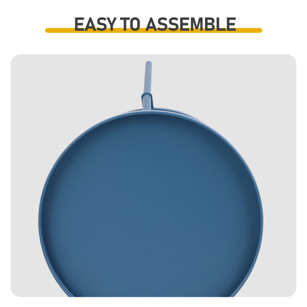 38.5*38.5*51cm 梯形 海军蓝色 双层圆盘 庭院铁边桌-1