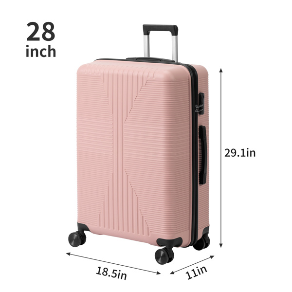 非TSA海关锁四合一 PP拉杆箱 16in 20in 24in 28in PP 玫瑰金色-5