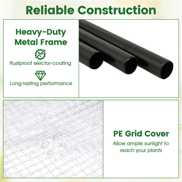 白色5层迷你温室，带PE网格盖，免工具组装便携式室内外生长帐篷-6
