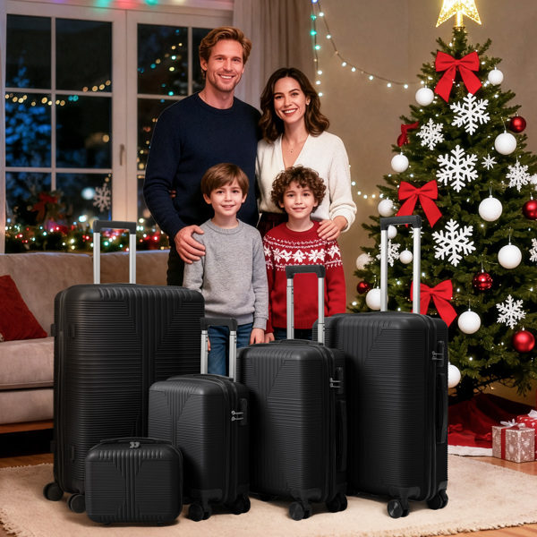 非TSA海关锁五合一 PP拉杆箱 12in 16in 20in 24in 28in PP 黑色-22