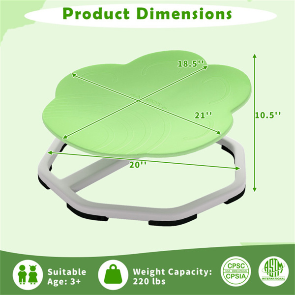 绿色大象设计儿童坐转椅，3岁以上儿童易于组装的感官玩具-3