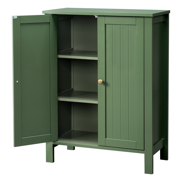 森林绿  密度板喷漆 竖纹 60*30*80cm 双门 浴室立柜-4