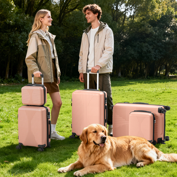 非TSA海关锁五合一 PP拉杆箱 12in 16in 20in 24in 28in PP 粉色-19