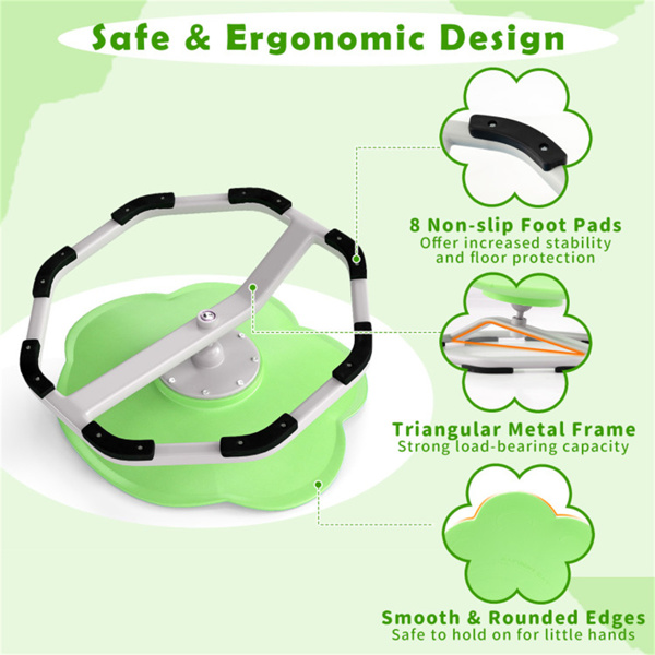 绿色大象设计儿童坐转椅，3岁以上儿童易于组装的感官玩具-4