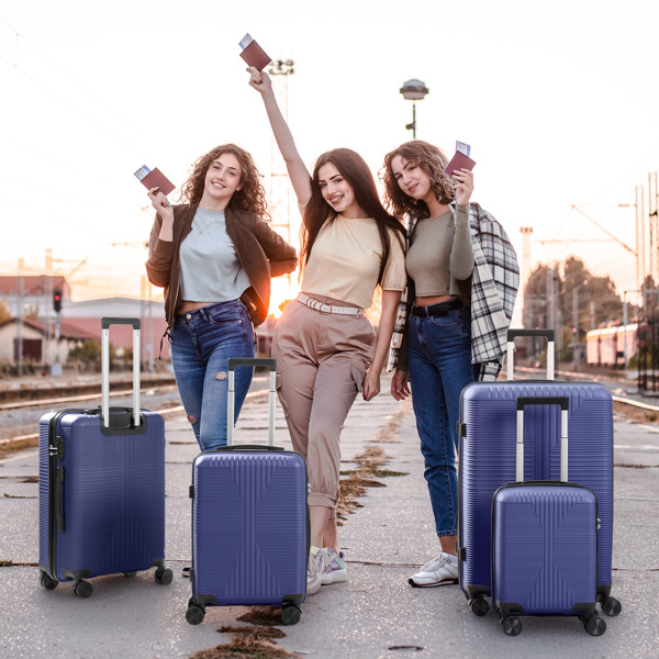 非TSA海关锁四合一 PP拉杆箱 16in 20in 24in 28in PP 藏青色-2