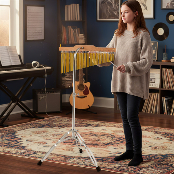 36管单排风铃，带可调节三脚架，为教堂乐队和管弦乐队提供便携式打击乐器-8