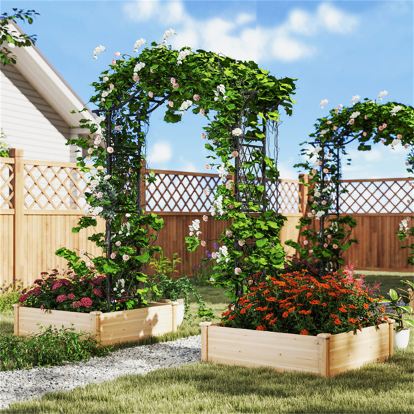 花园拱形棚架-PE涂层金属，67英寸x15.5英寸x83英寸攀缘藤植物支架-9