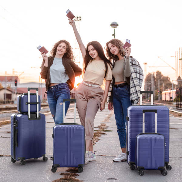 非TSA海关锁五合一 PP拉杆箱 12in 16in 20in 24in 28in PP 藏青色-13