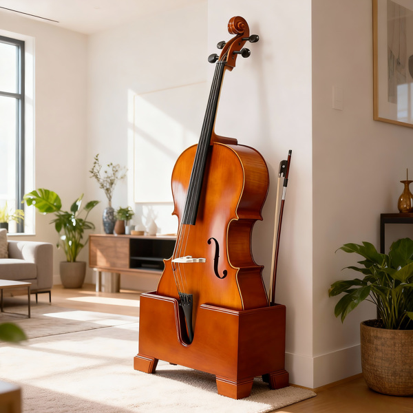 4/4大提琴底座 自然红棕色 大提琴配件-18