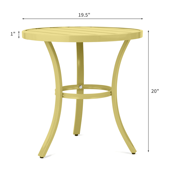 50.5*50.5*51cm 圆桌  浅黄色 三脚 庭院铁边桌-7