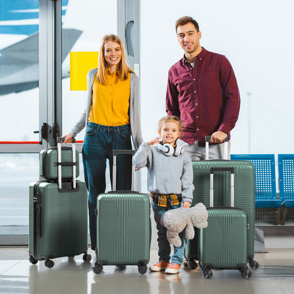 非TSA海关锁五合一 PP拉杆箱 12in 16in 20in 24in 28in PP 墨绿色-20