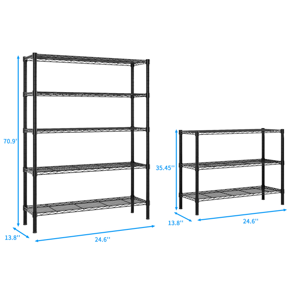  4层L型变换  可自由调节层间距 展示架 铁 125*35*180cm 喷粉黑 N001-11