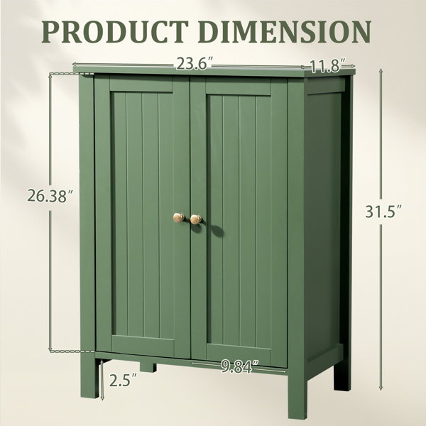 森林绿  密度板喷漆 竖纹 60*30*80cm 双门 浴室立柜-10