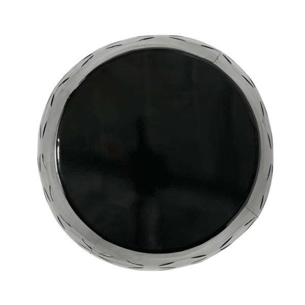 12英寸装饰边桌，圆柱形设计，适用于客厅、家庭房或玄关，工业风格，室内外均可使用的咖啡边桌，黑色。-3