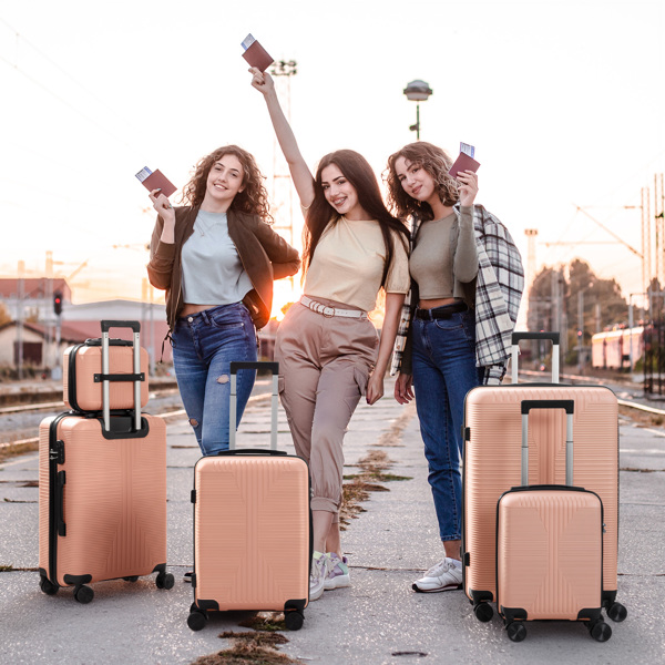 非TSA海关锁五合一 PP拉杆箱 12in 16in 20in 24in 28in PP 粉色-13