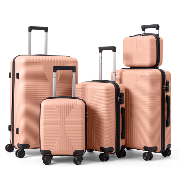 非TSA海关锁五合一 PP拉杆箱 12in 16in 20in 24in 28in PP 粉色-16