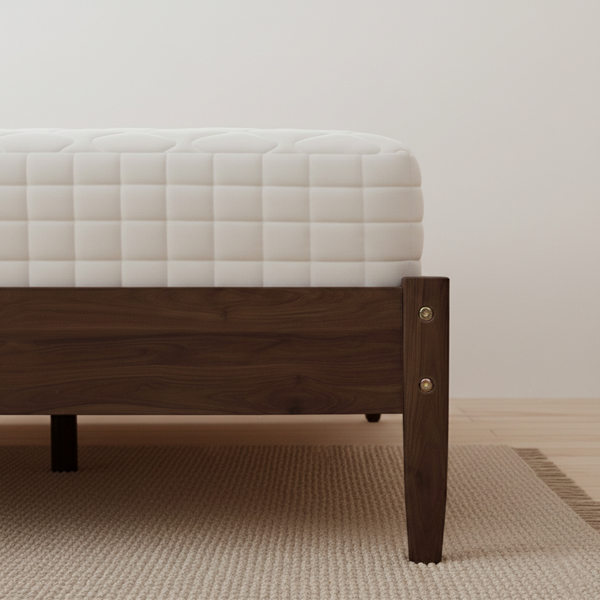 深胡桃木 油漆面+藤编 松木 双床头板 King 木床 波西米亚风 XP000470103-12