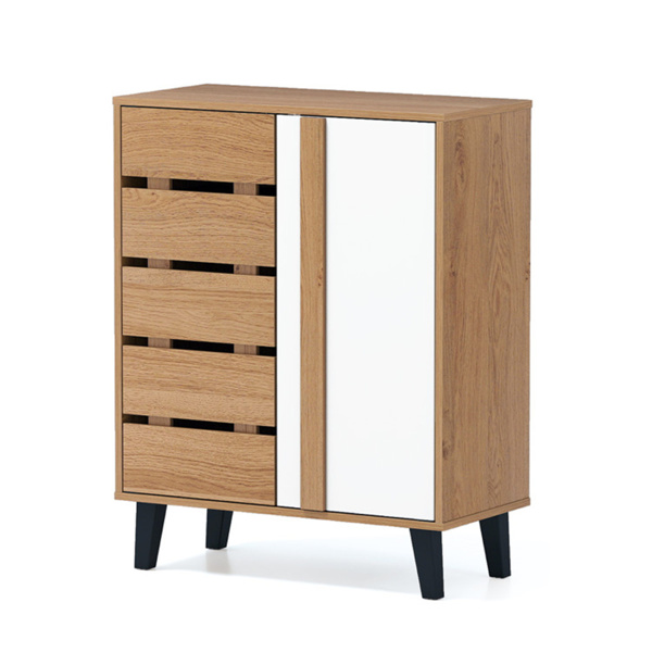 29.5“农舍鞋柜（天然+白色）-4层货架，3层可调节，9种高度设置-3