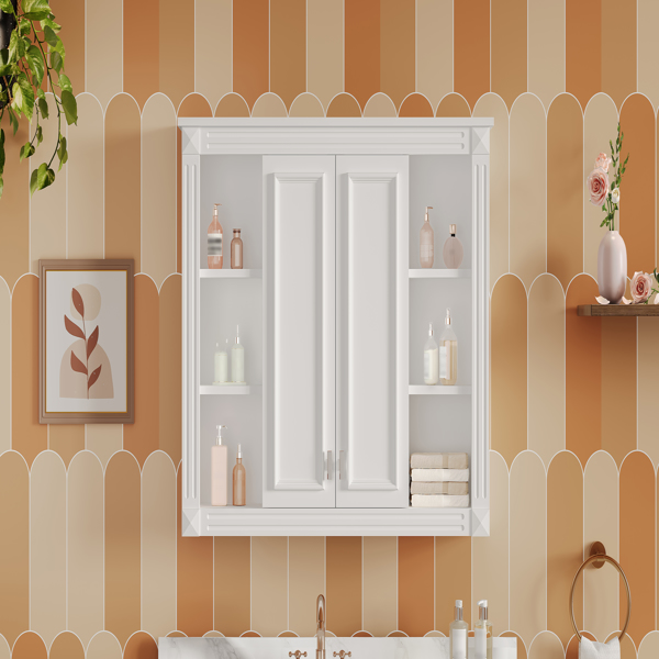 36英寸 x 28英寸药柜，壁挂式浴室储物柜，带1个可调节搁板，适用于浴室的壁挂式药柜，配备缓闭式铰链和推拉式柜门。-11