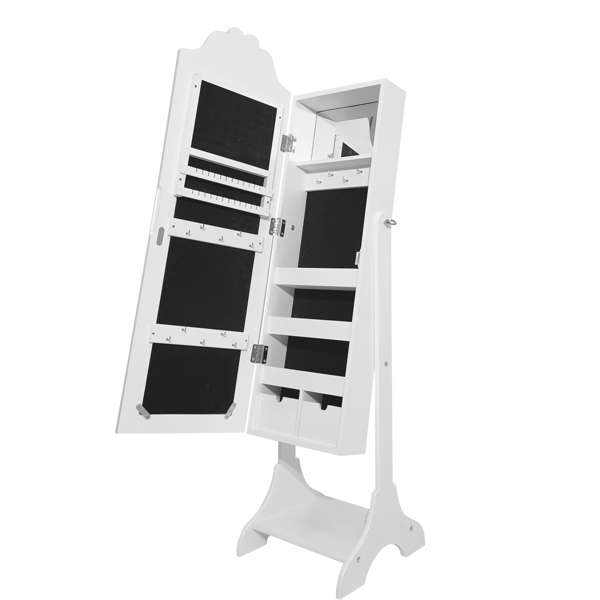 白色 爱心元素 密度板 喷漆 1门1层架 儿童饰品镜柜-6