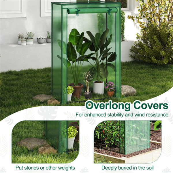 绿色便携式迷你温室39“x20”x59“免工具组装PE网格盖生长帐篷，用于阳台露台-9