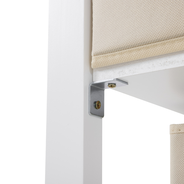 白色 油漆面 松木 木框 顶部可拆卸 87*53*87.5cm 儿童木床 3布抽+1布袋 换尿布台-11