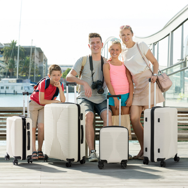 非TSA海关锁五合一 PP拉杆箱 12in 16in 20in 24in 28in PP 米白色-21